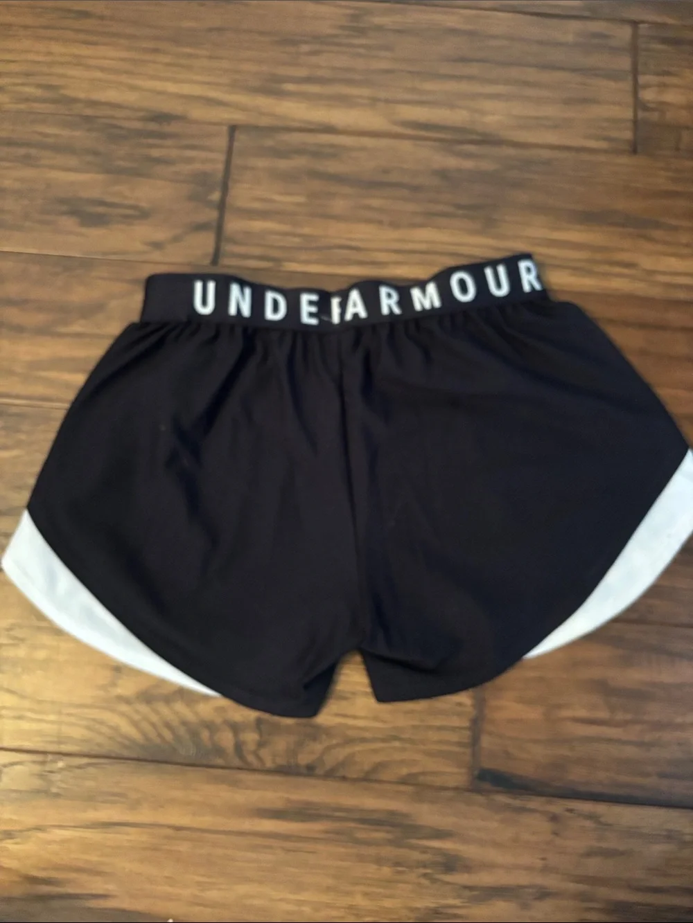 Under Armour Black Athletic Shorts with White Accent - Picture 2 of 2